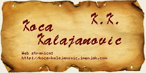 Koča Kalajanović vizit kartica